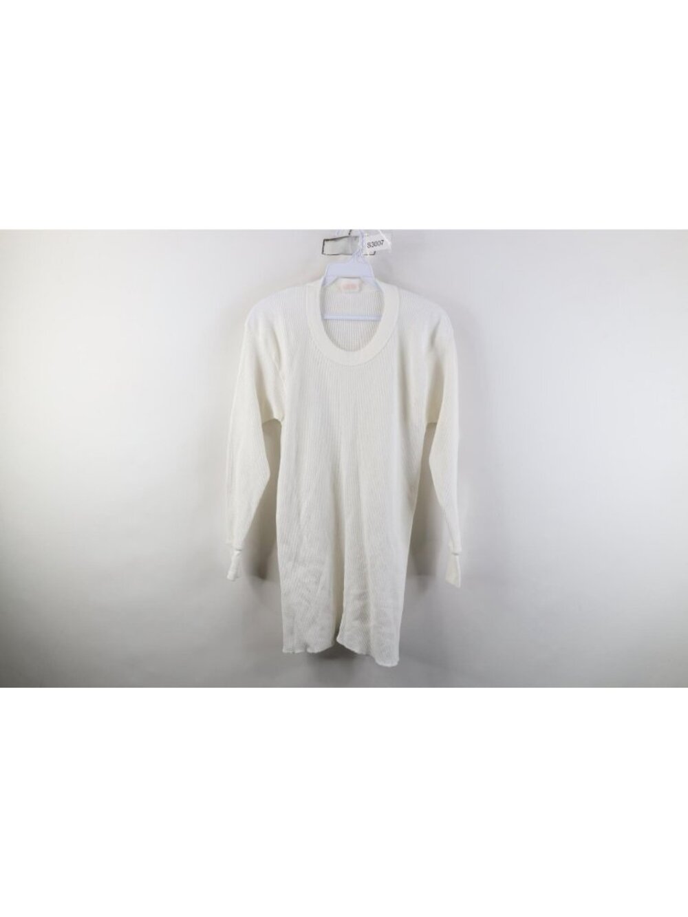 Deadstock Vtg 90s Streetwear Mens Large Blank Thermal Waffle Knit T-Shirt USA